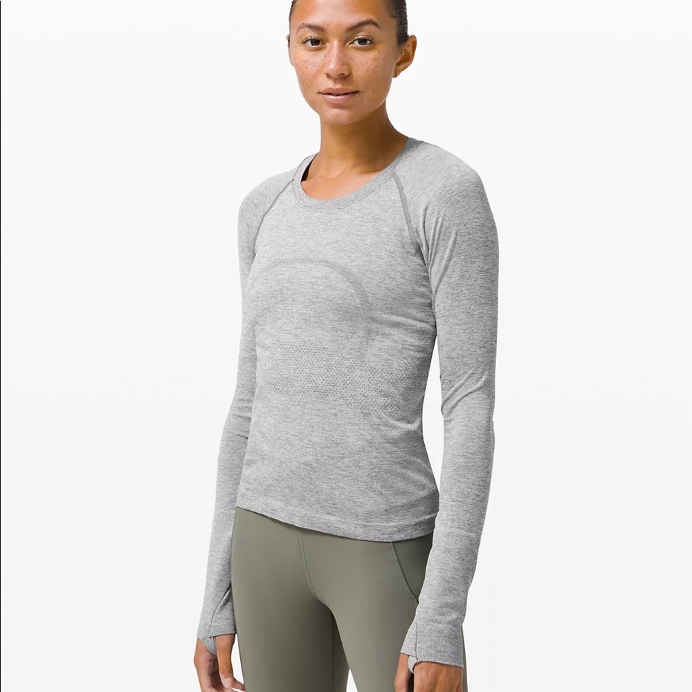 lululemon athletica gray swiftly tech long sleeve shirt